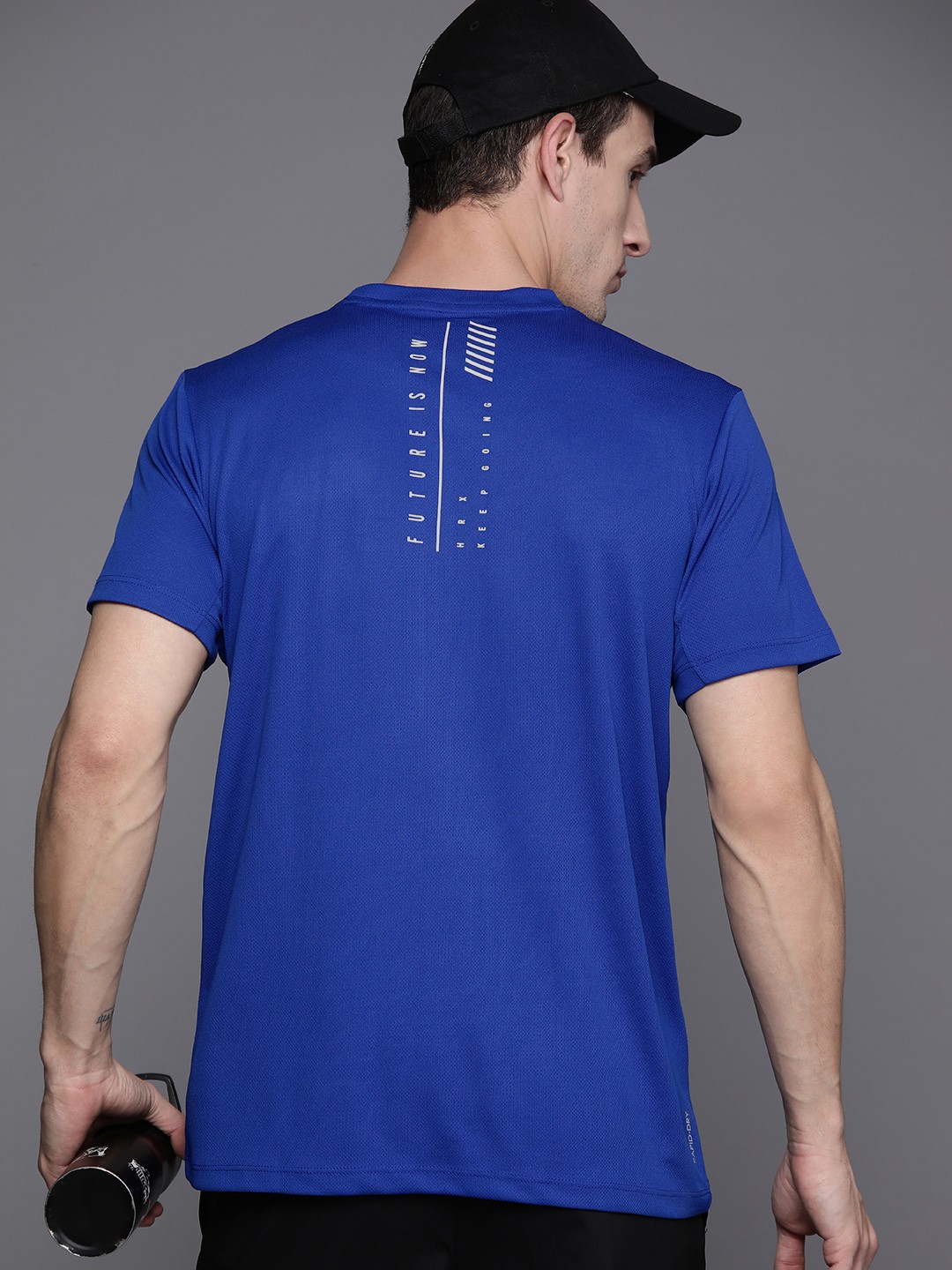 

HRX by Hrithik Roshan Graphic Printed Rapid-Dry Running T-shirt, Blue