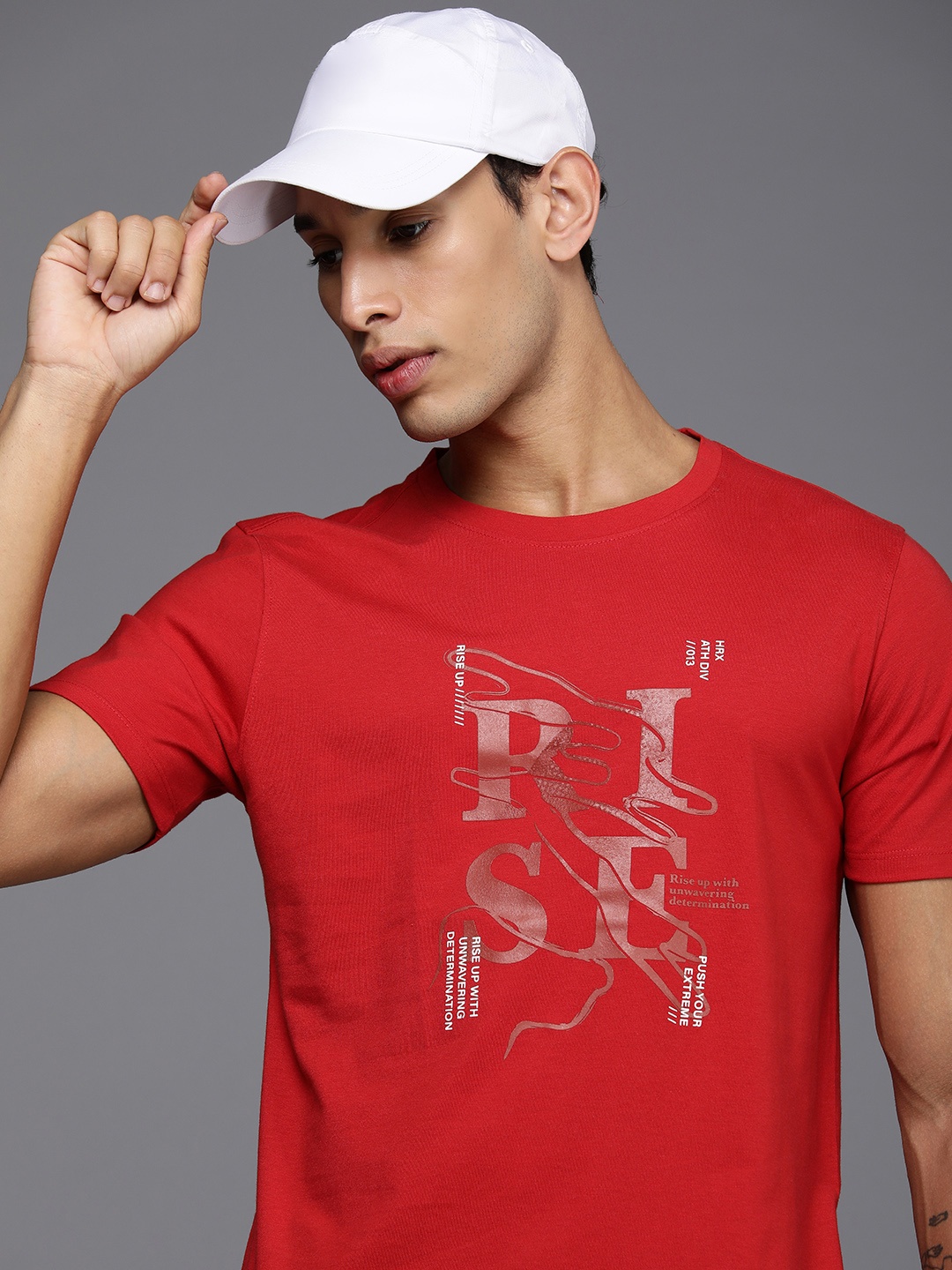 

HRX by Hrithik Roshan Typography Printed T-shirt, Red