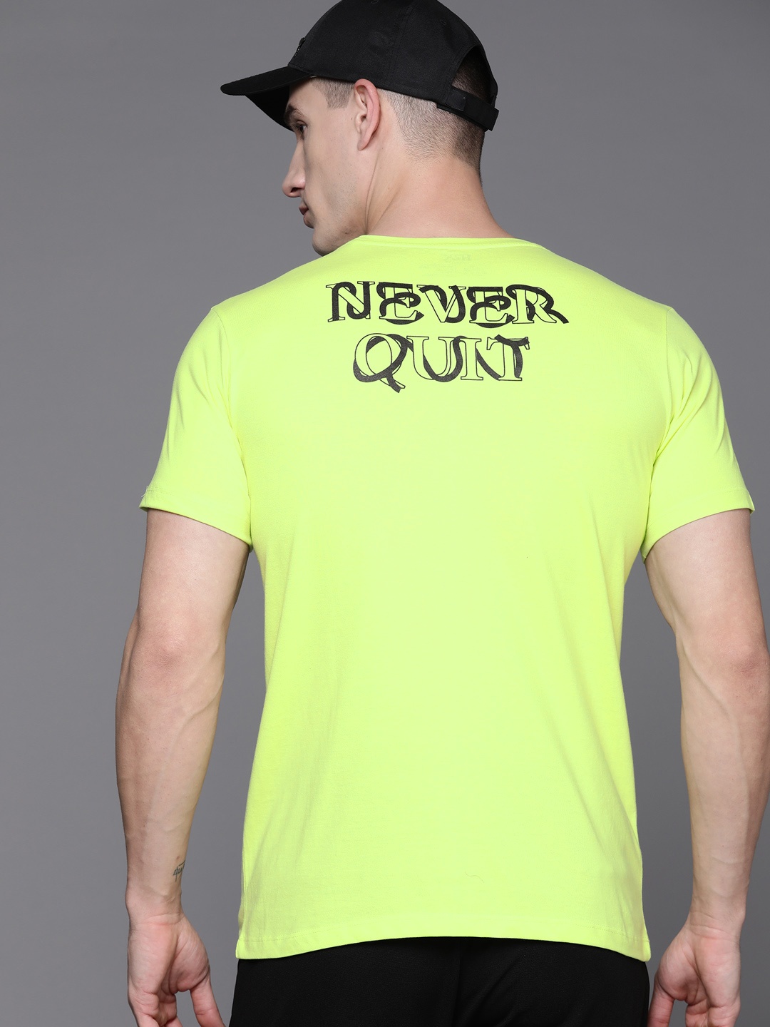 

HRX by Hrithik Roshan Typography Printed T-shirt, Lime green