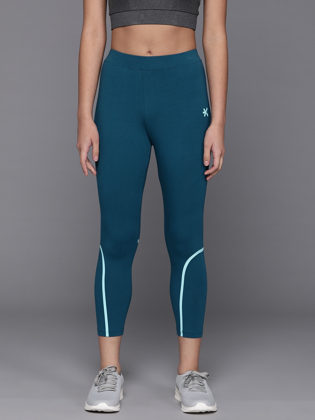 

HRX by Hrithik Roshan Women 3/4th Length Slim Fit Lifestyle Tights, Teal