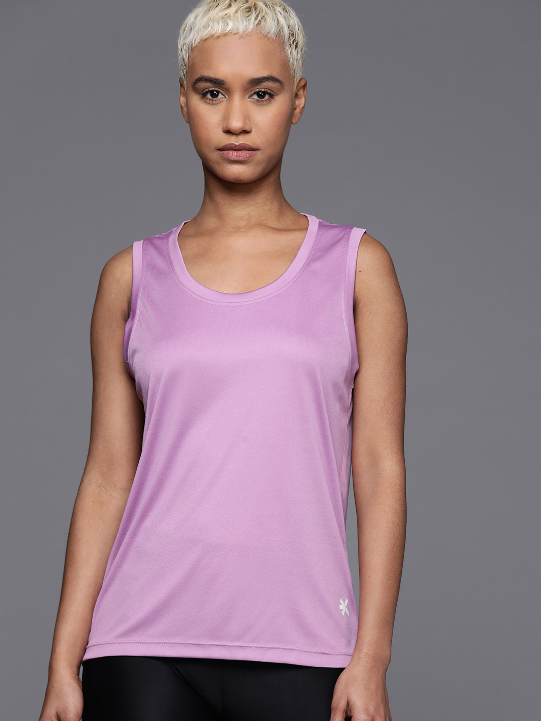 

HRX by Hrithik Roshan Rapid-Dry Sleeveless Training T-shirt, Mauve