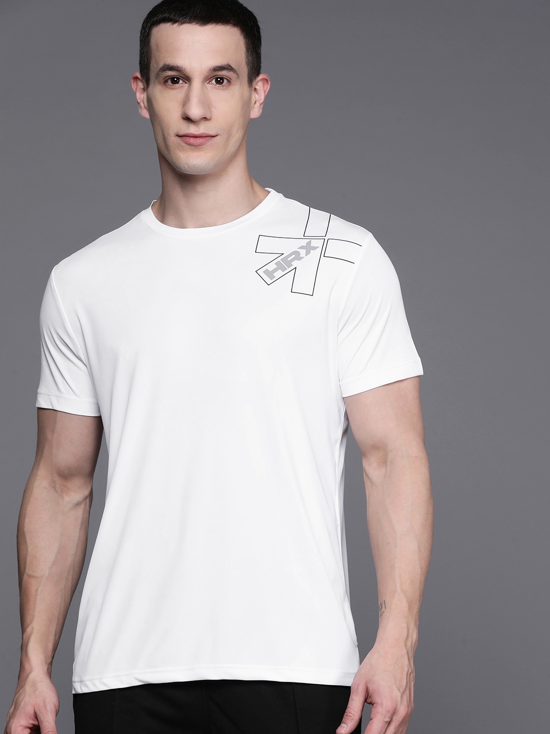 

HRX by Hrithik Roshan Rapid-Dry Running T-shirt, White