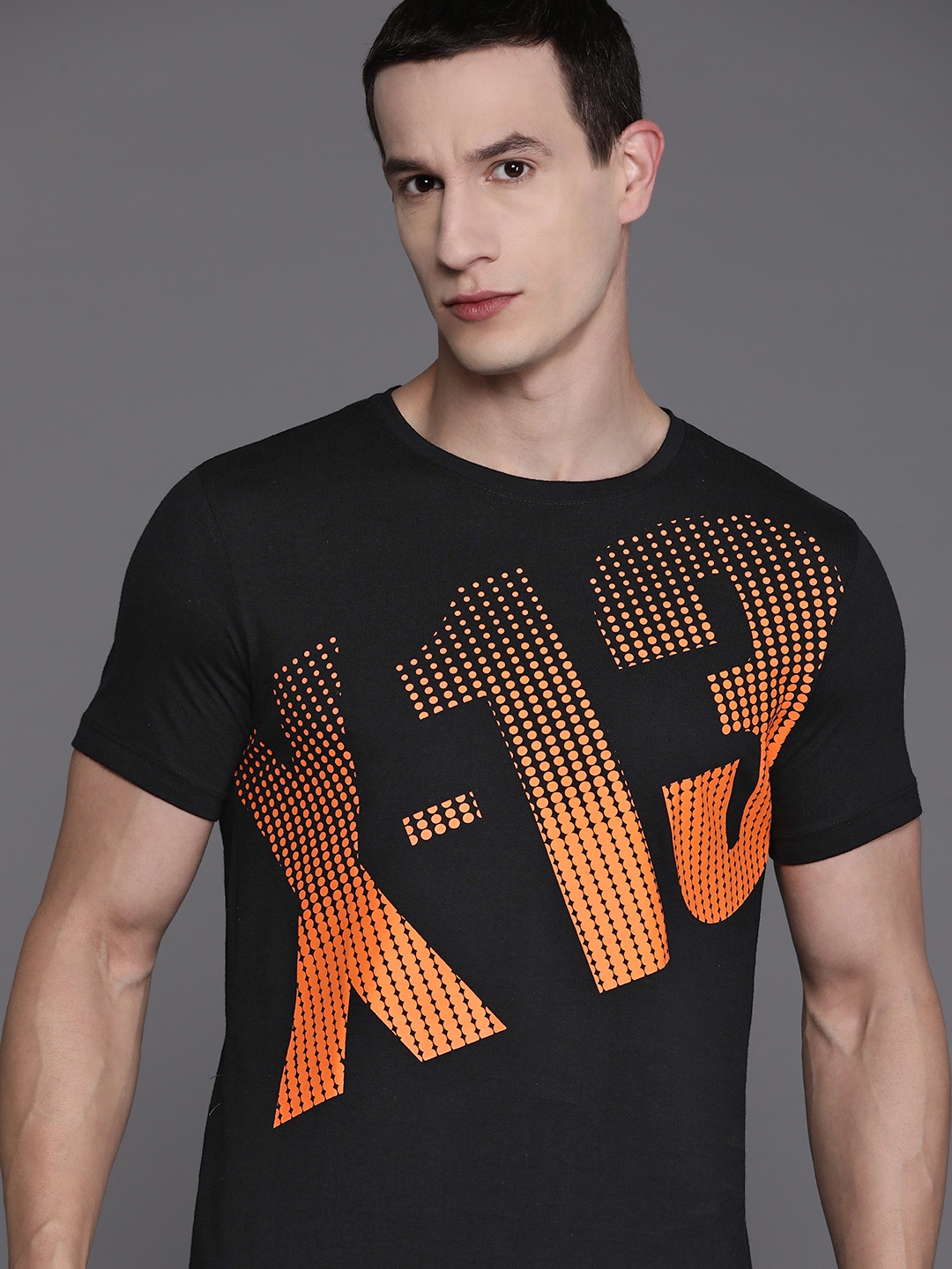 

HRX by Hrithik Roshan Typography Printed Rapid-Dry Training T-shirt, Black