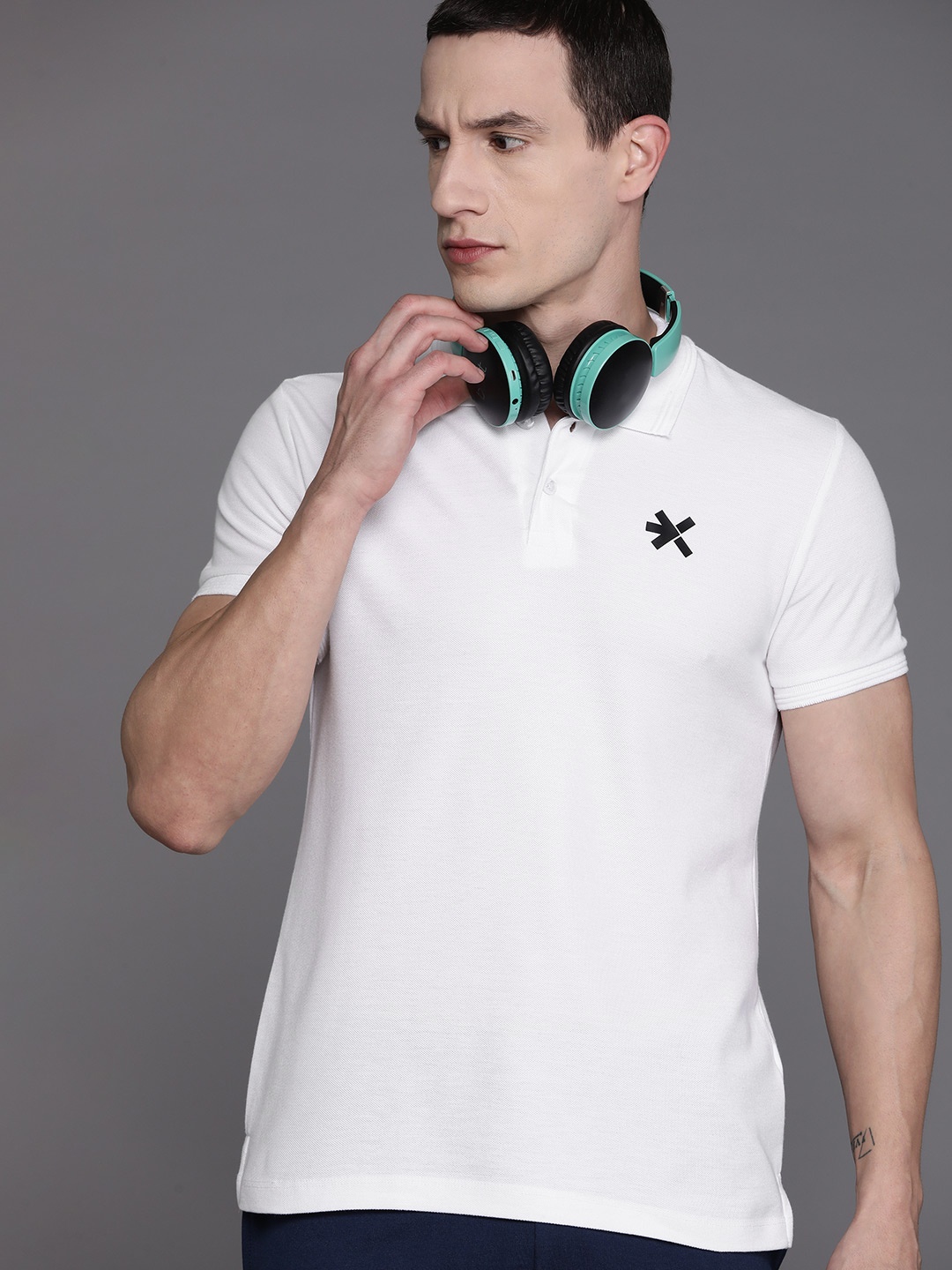 

HRX by Hrithik Roshan Polo Collar Lifestyle T-shirt, White