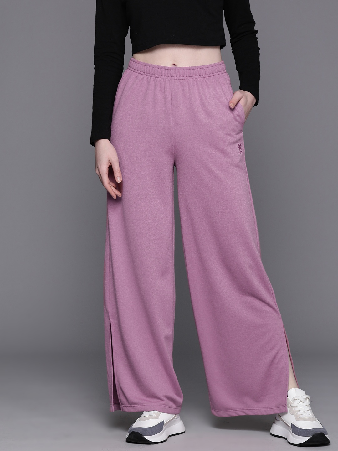 

HRX by Hrithik Roshan Women Slit Hem Track Pants, Mauve