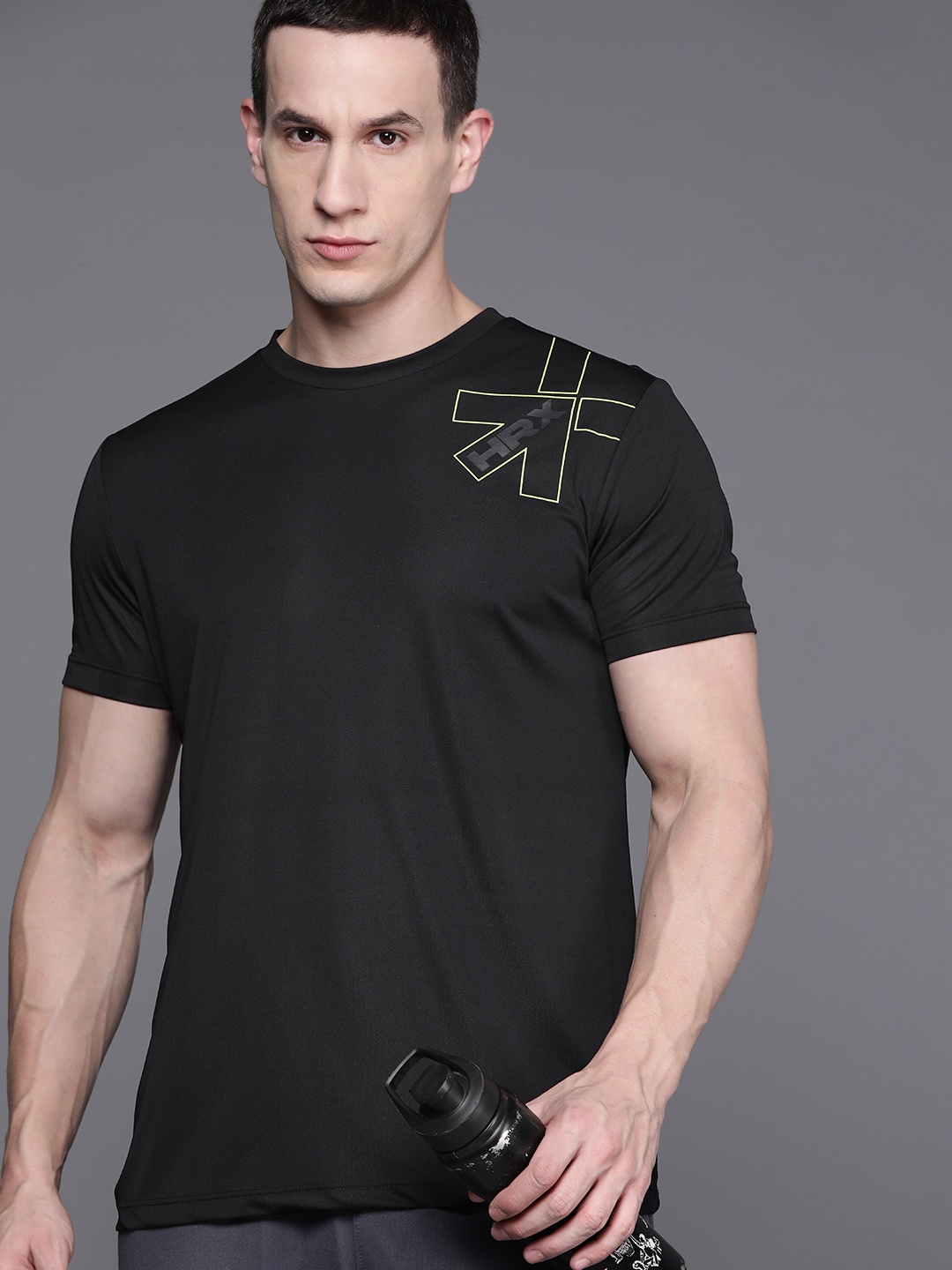 

HRX by Hrithik Roshan Rapid-Dry Running T-shirt, Black