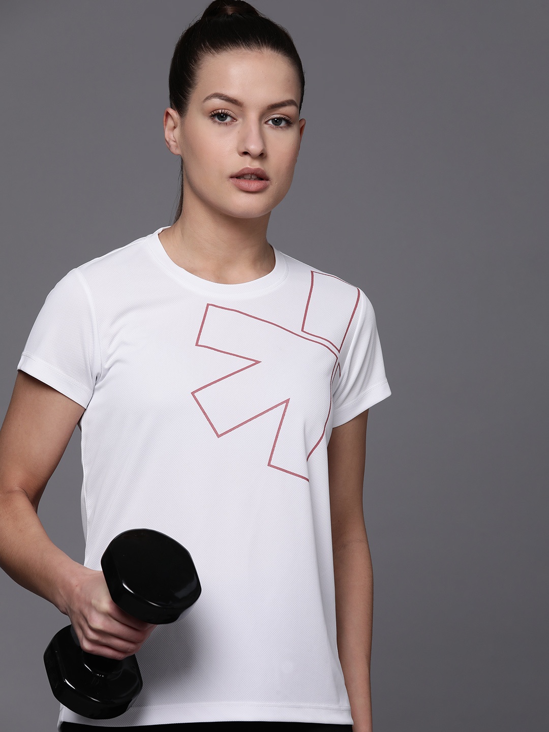 

HRX by Hrithik Roshan Printed Rapid-Dry Training T-shirt, White