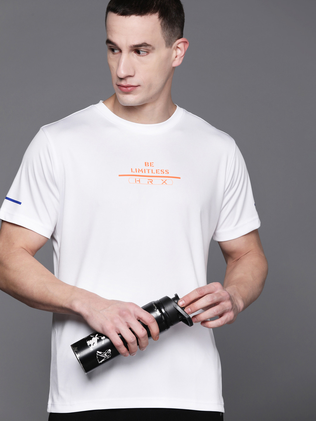 

HRX by Hrithik Roshan Typography Printed Rapid-Dry Training T-shirt, White