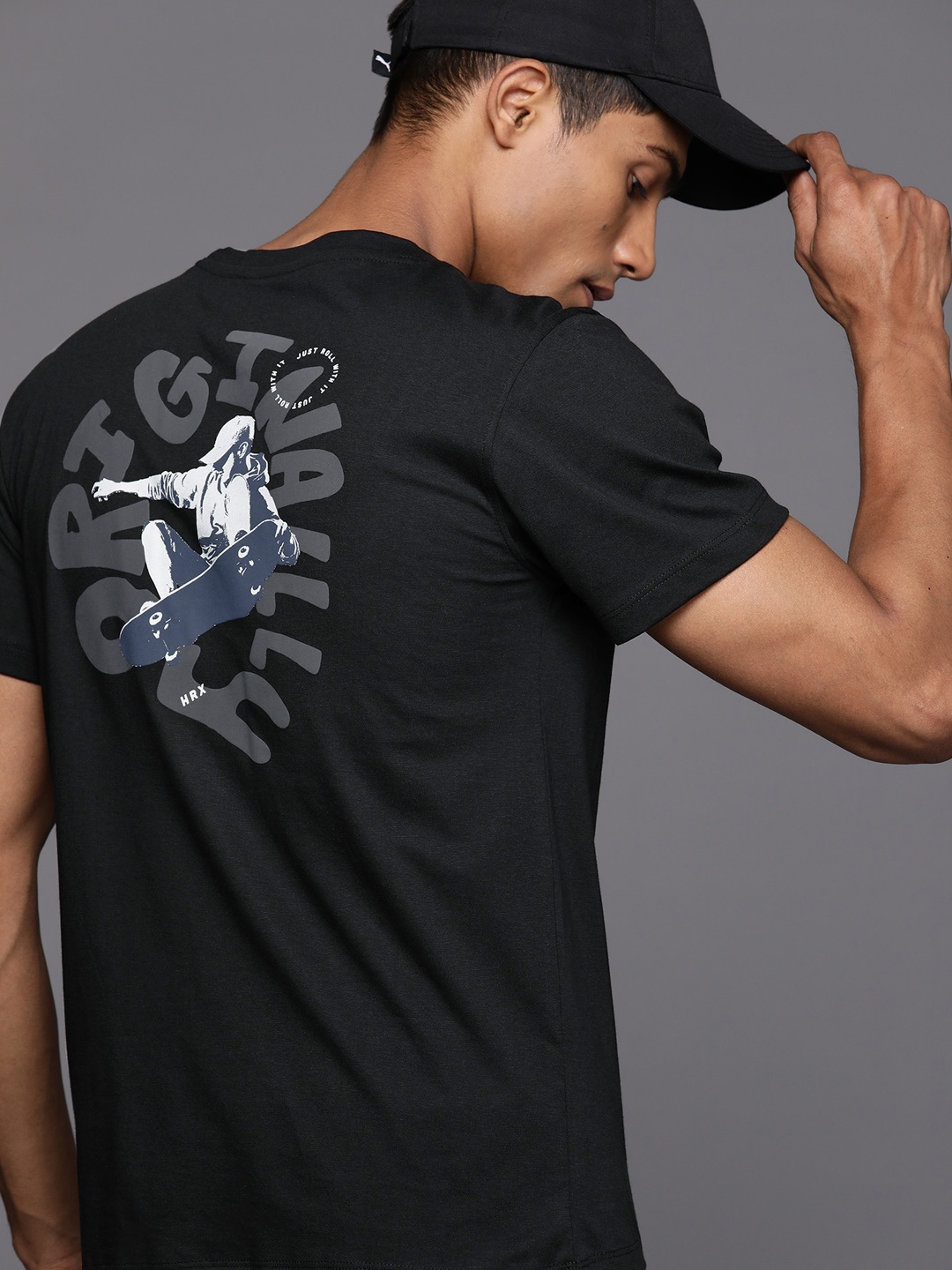 

HRX by Hrithik Roshan Typography Printed Casual T-shirt, Black