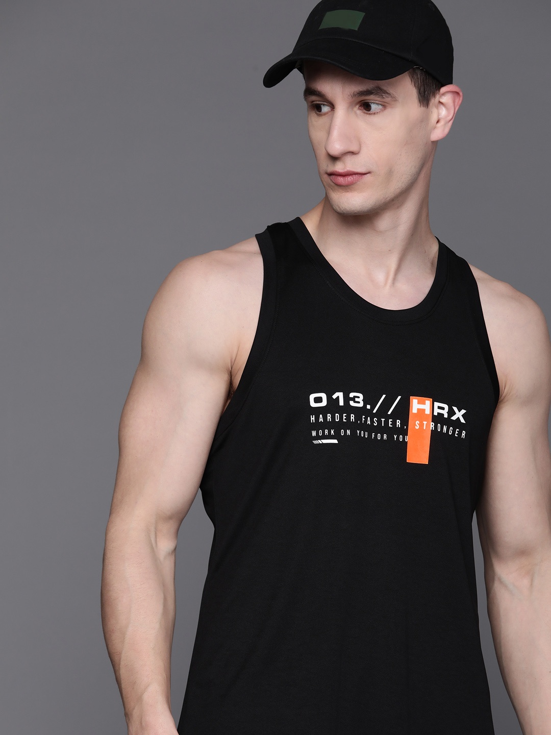 

HRX by Hrithik Roshan Printed Rapid-Dry Training T-shirt, Black