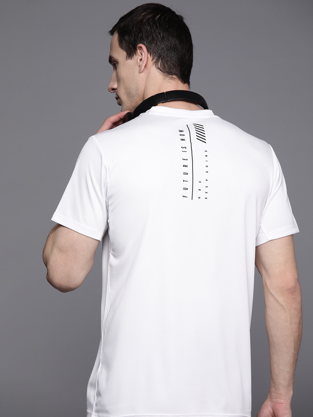 

HRX by Hrithik Roshan Placement Print Rapid-Dry Running T-shirt, White