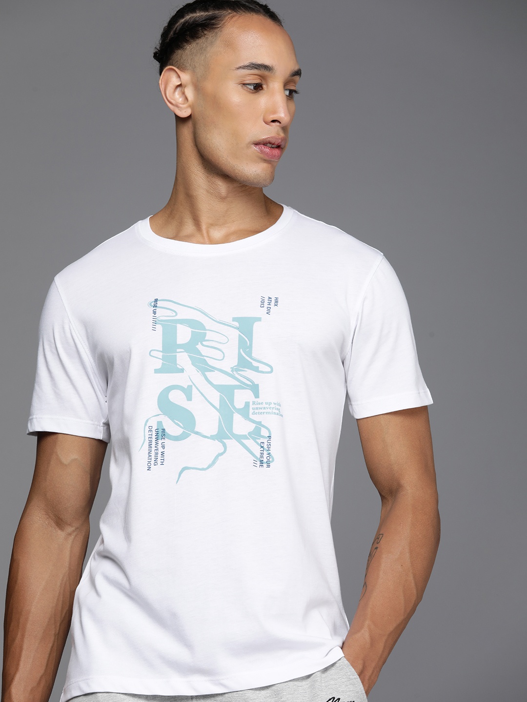 

HRX by Hrithik Roshan ATHFLOW Typography Printed T-shirt, White