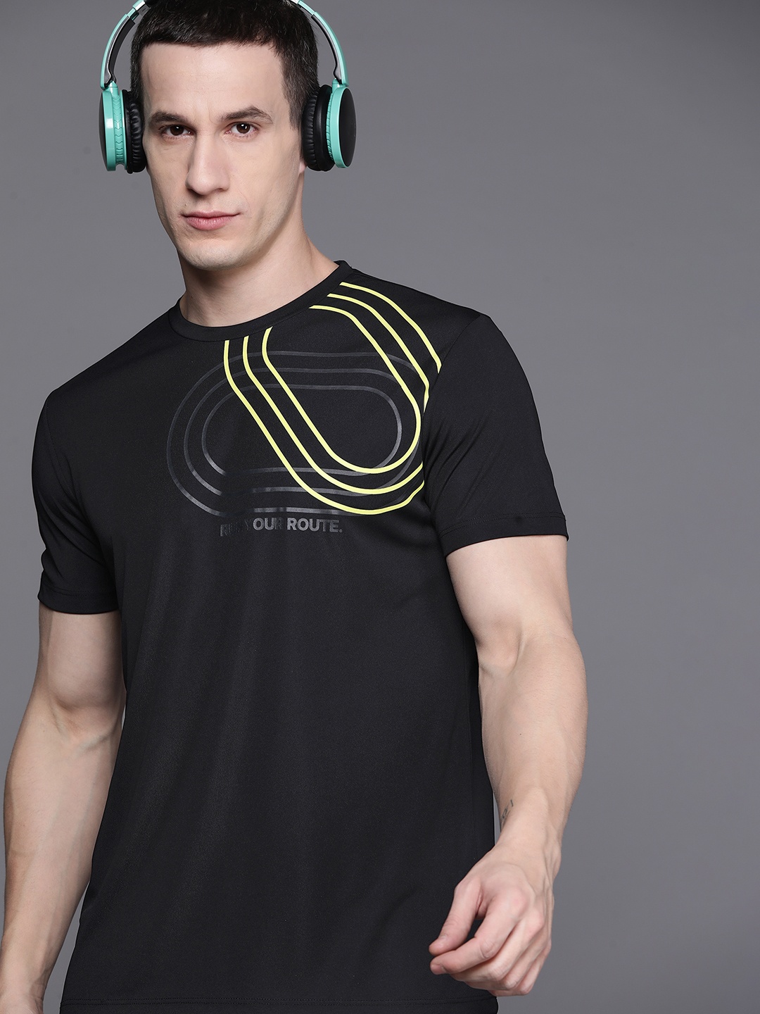 

HRX by Hrithik Roshan Rapid-Dry Running T-shirt, Black
