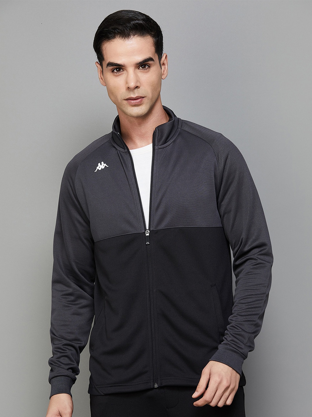 

Kappa Mock Collar Long Sleeves Sweatshirt, Black