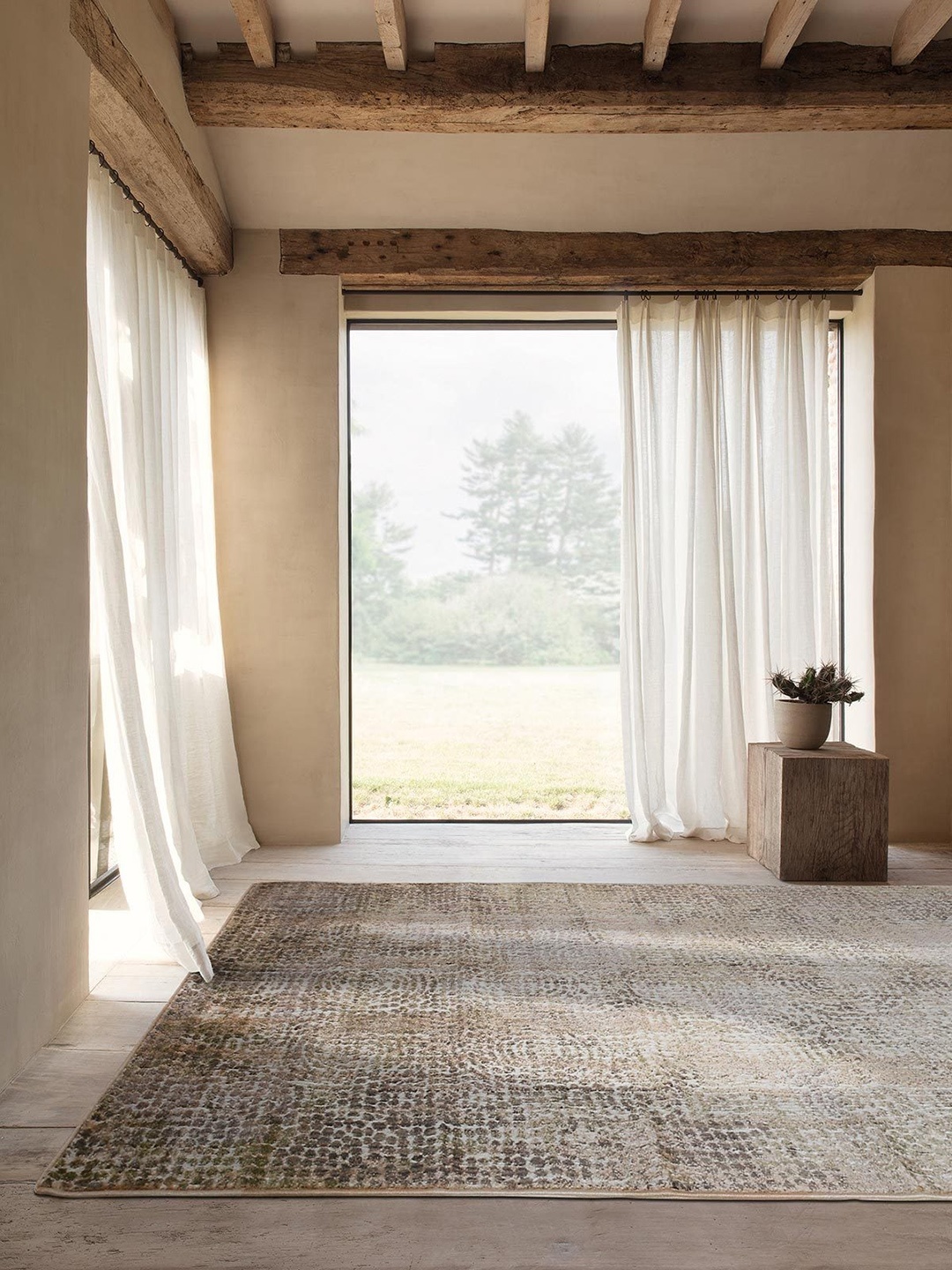 

DDecor Brown & Beige Abstract Rectangular Carpet