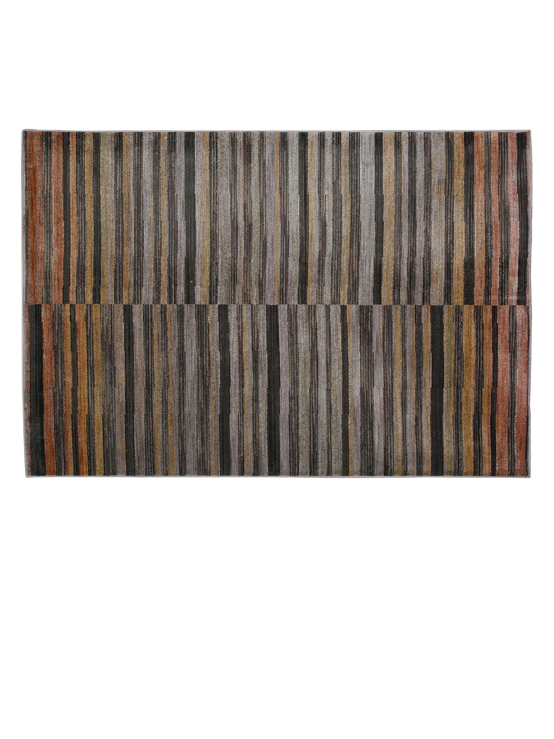 

DDecor Orange Colored & Black Stripe Design Polypropylene Rectangular Carpet