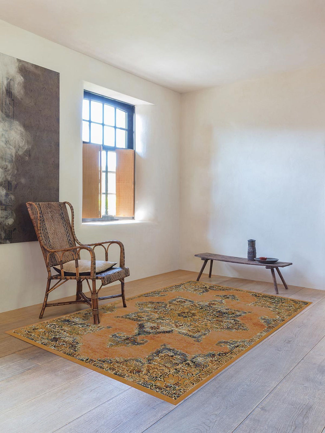 

DDecor Orange-Coloured Printed Rectangular Carpet