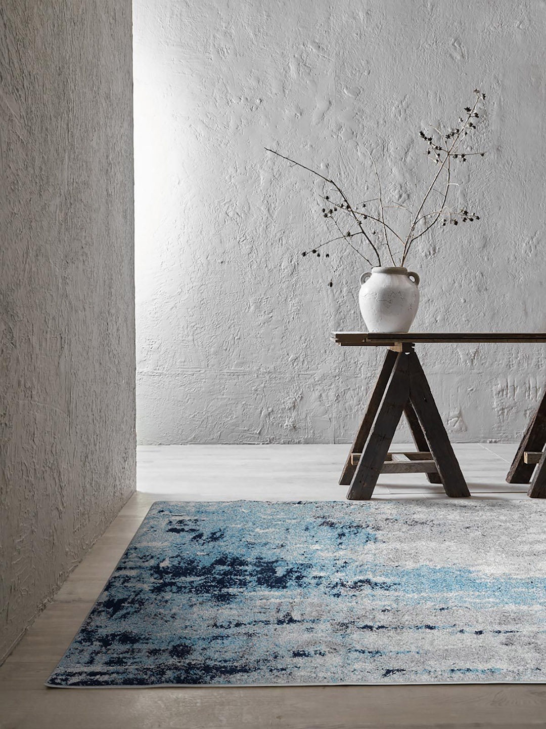 

DDecor Blue & Grey Abstract Patterned Carpet