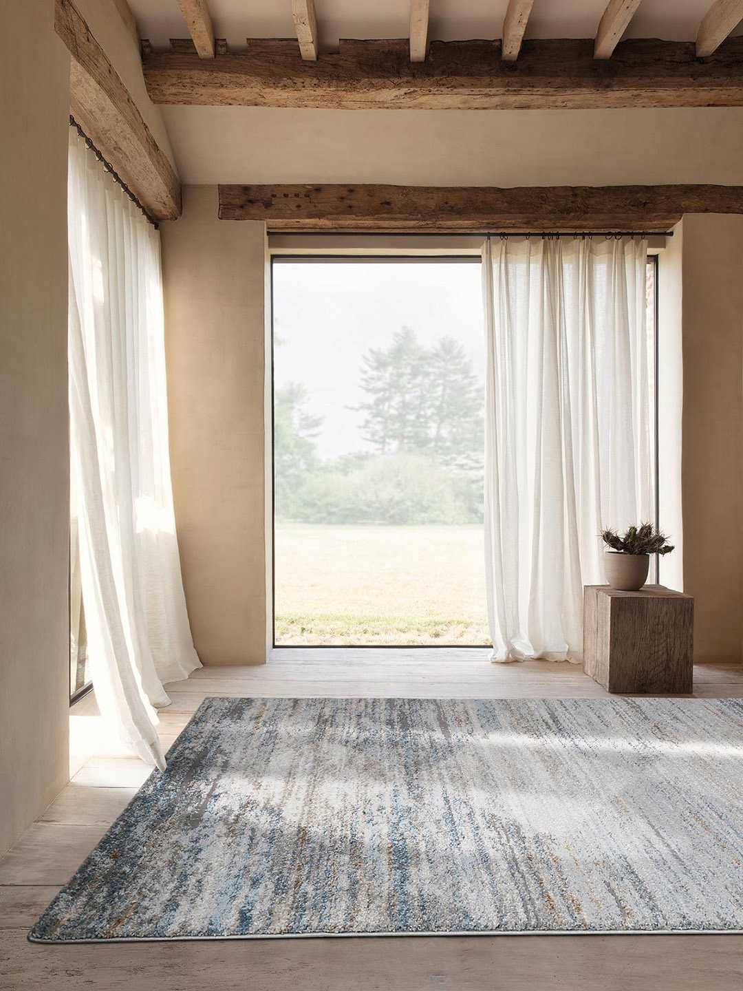 

DDecor Blue Woven Design Floor Carpet