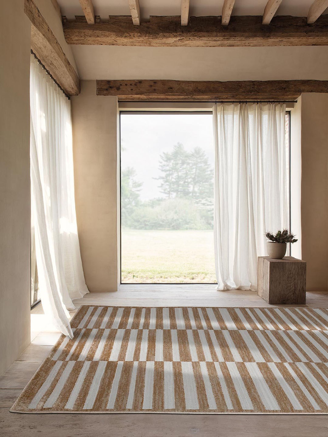 

DDecor Beige & White Woven Design Floor Carpet