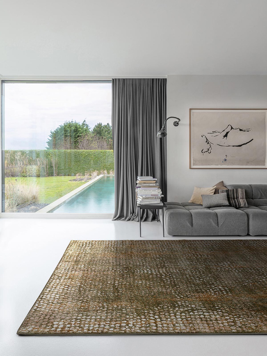 

DDecor Green & Brown Abstract Rectangular Floor Carpet