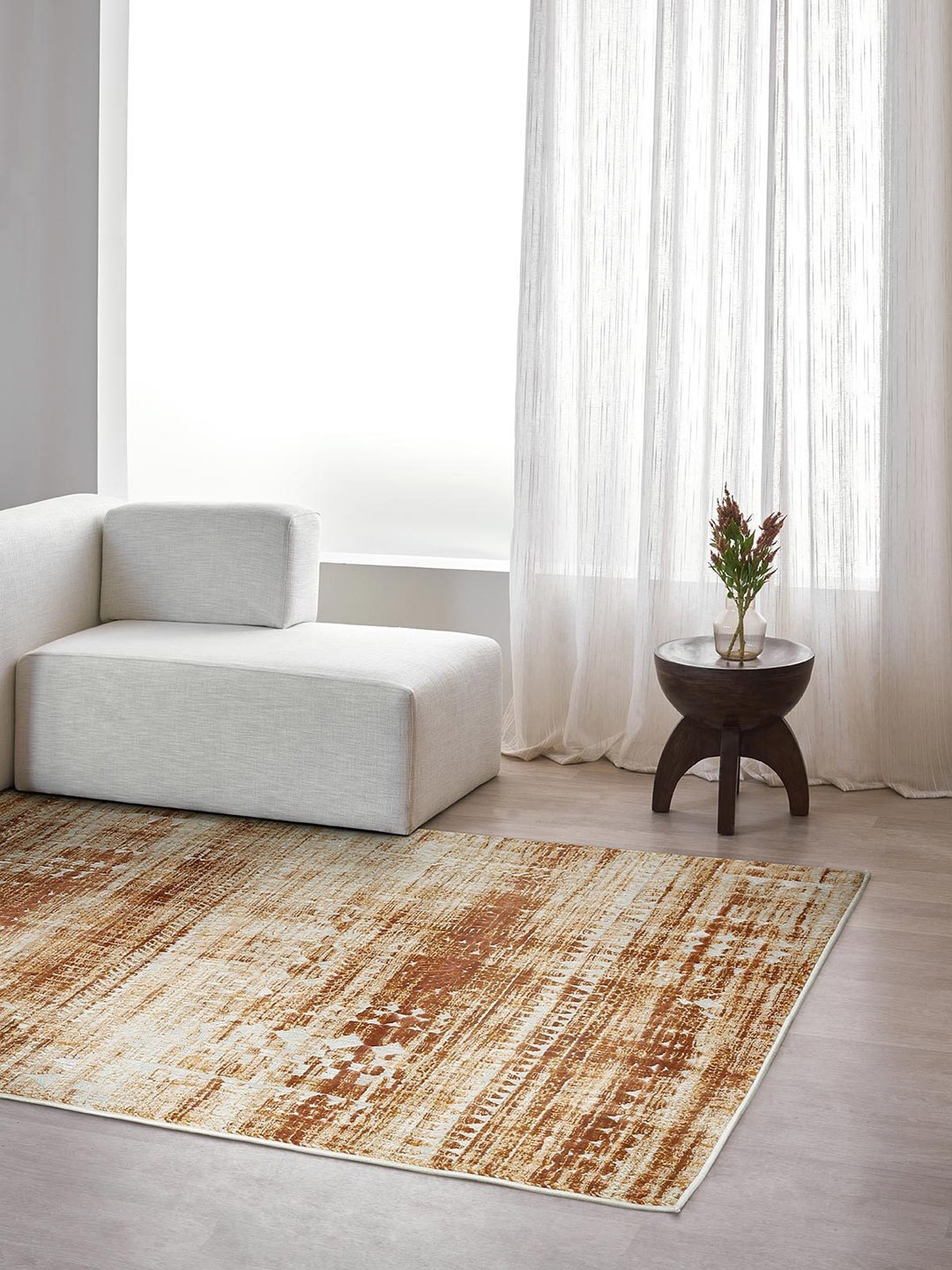 

DDecor Orange Geometric Printed Carpet