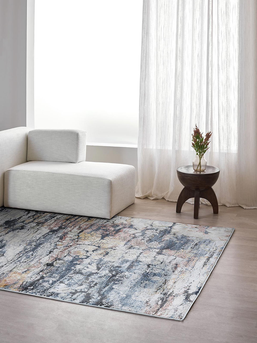 

DDecor Blue & Grey Woven Design Floor Carpet