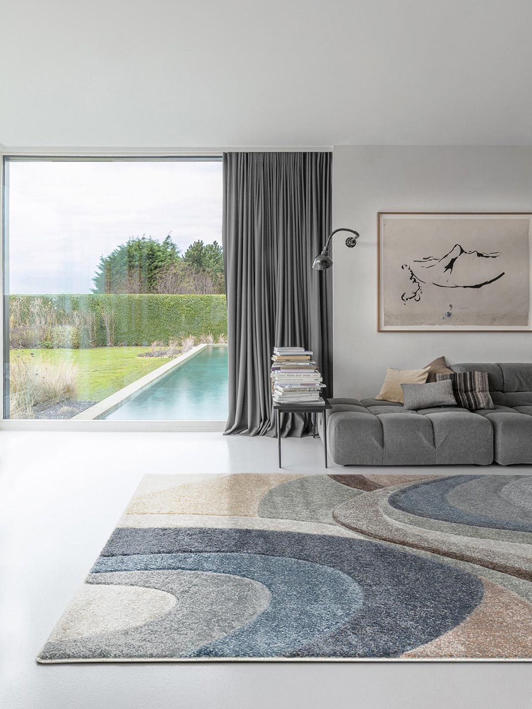 

DDecor Blue & Beige Woven Design Floor Carpet