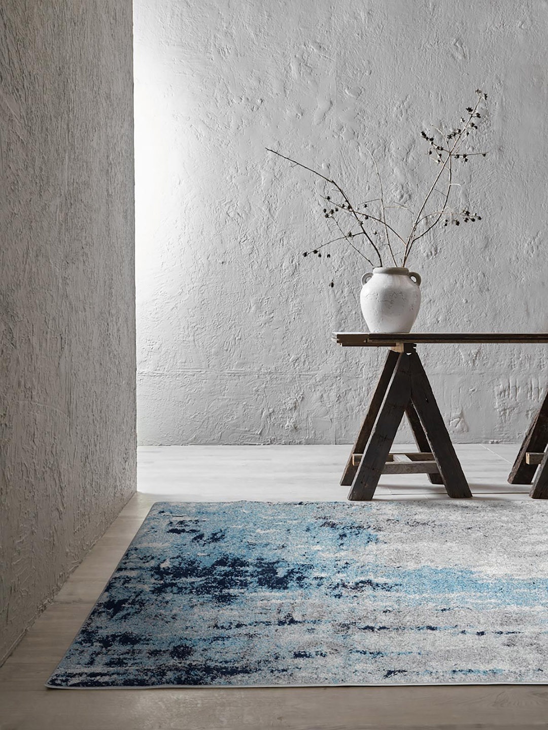 

DDecor Blue Abstract Printed Carpet
