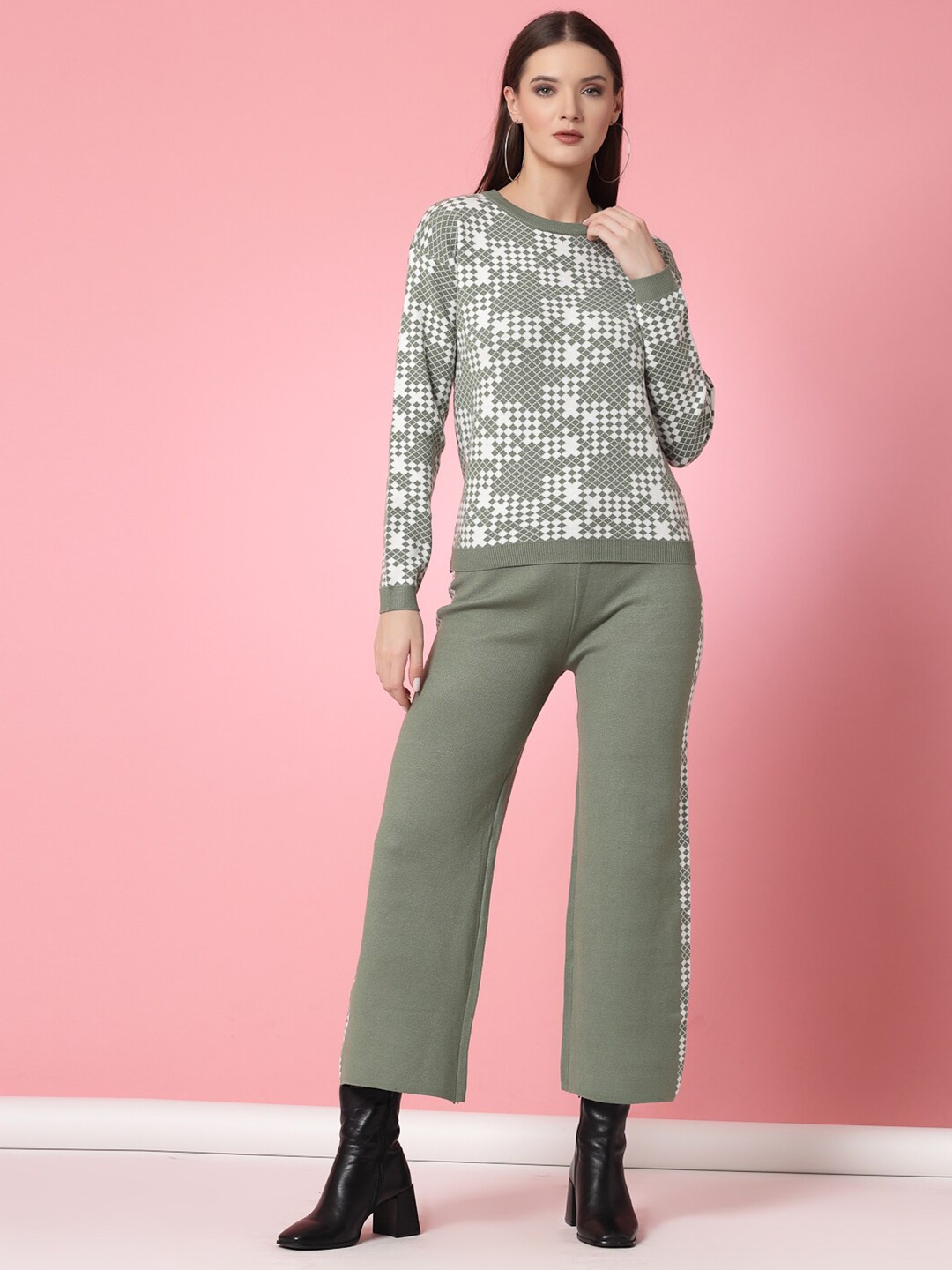 

Mafadeny Printed Sweatshirt With Trousers, Green