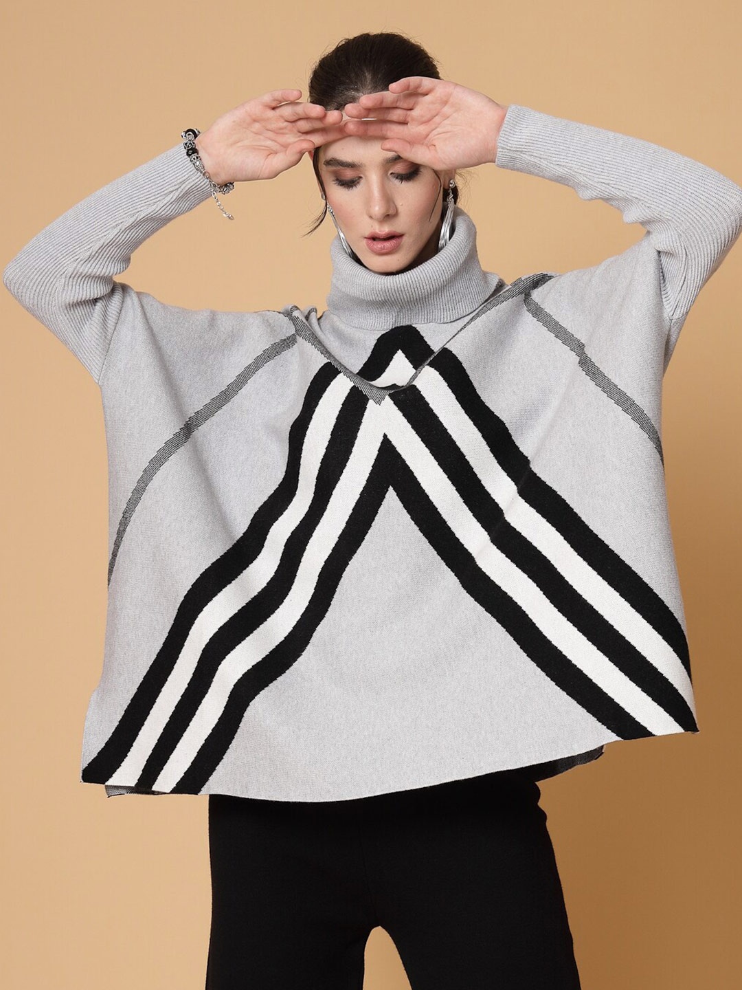 

Mafadeny Striped Top & Palazzo Co-Ords, Grey