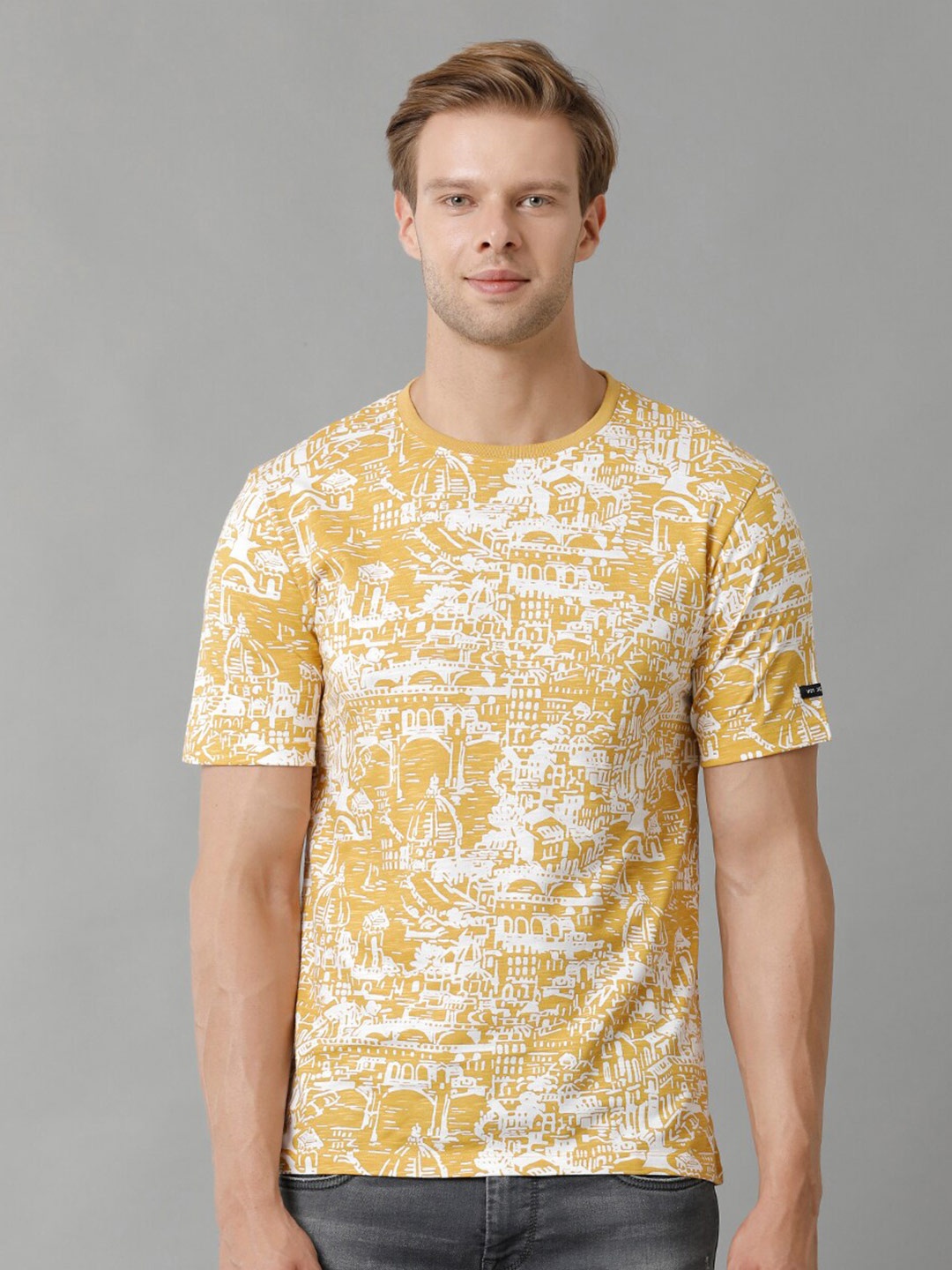 

Voi Jeans Conversational Printed Pure Cotton T-shirt, Yellow