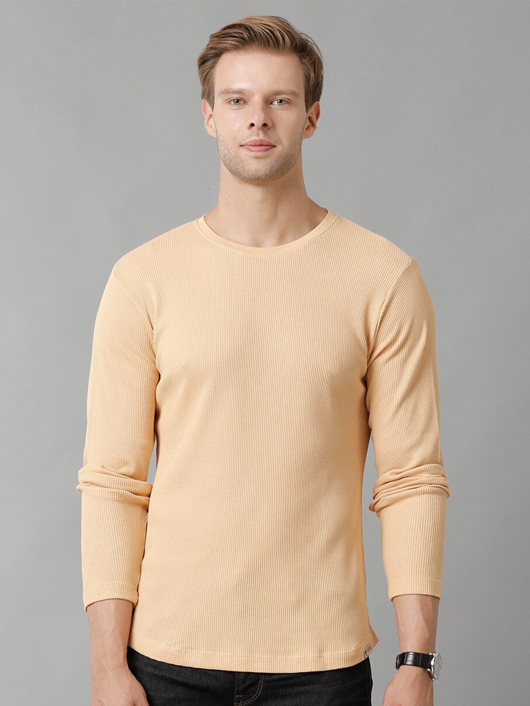 

Voi Jeans Long Sleeves Pure Cotton T-shirt, Orange