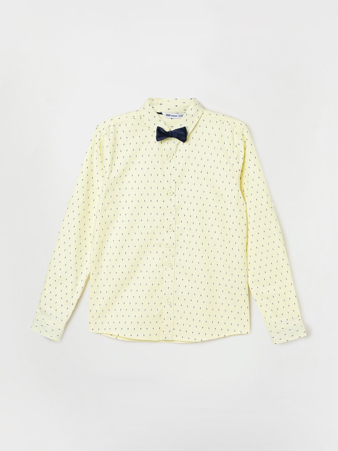 

Fame Forever by Lifestyle Boys Micro Ditsy Printed Pure Cotton Casual Shirt, Yellow