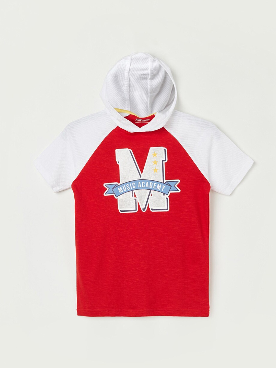 

Fame Forever by Lifestyle Boys Typography Printed Hooded Pure Cotton T-shirt, Red