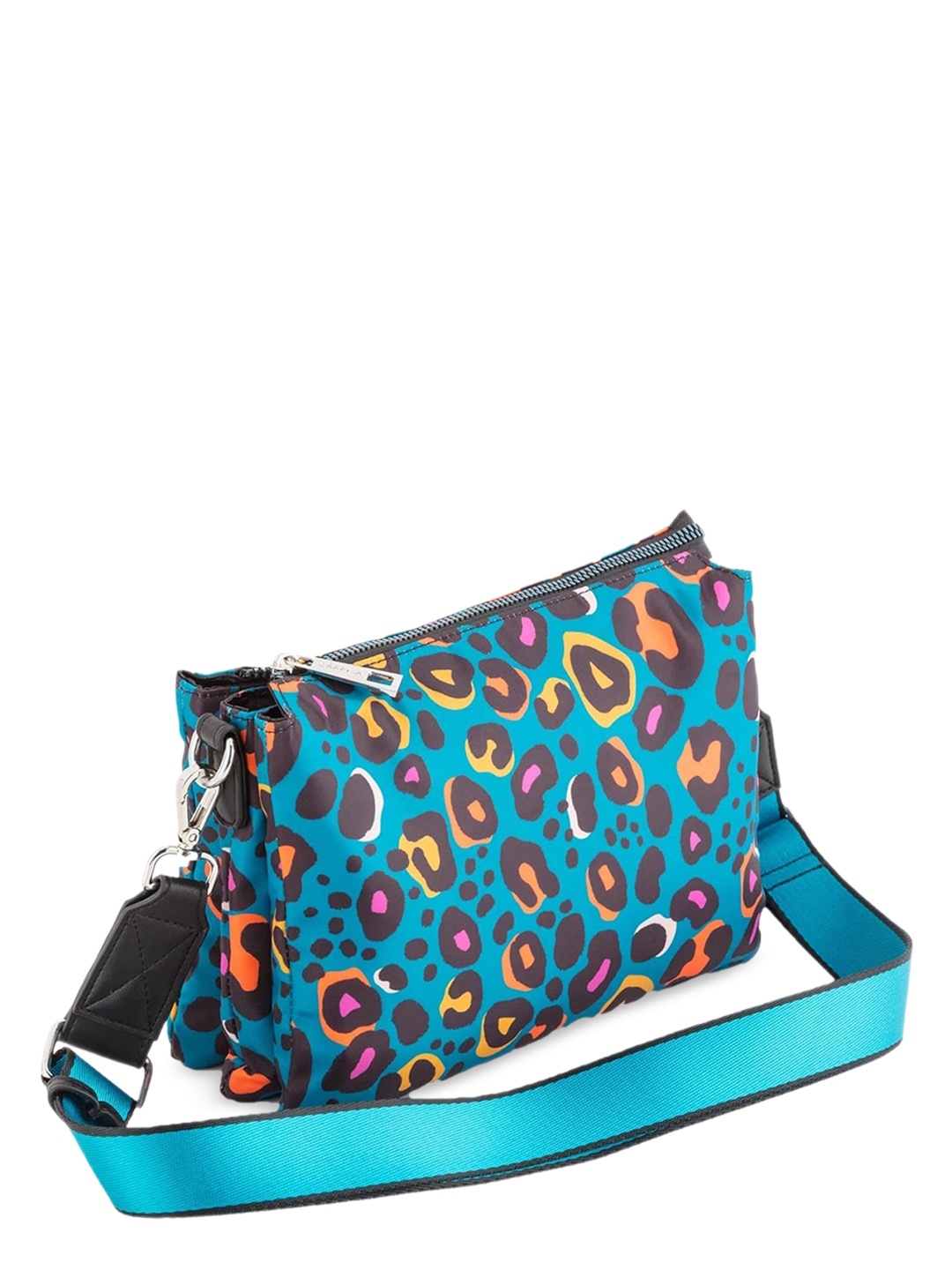 

CARPISA Animal Printed Structured Sling Bag, Blue