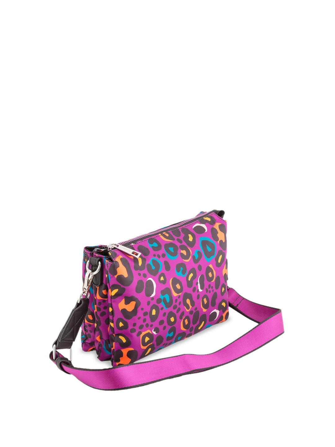 

CARPISA Animal Printed Structured Sling Bag, Pink