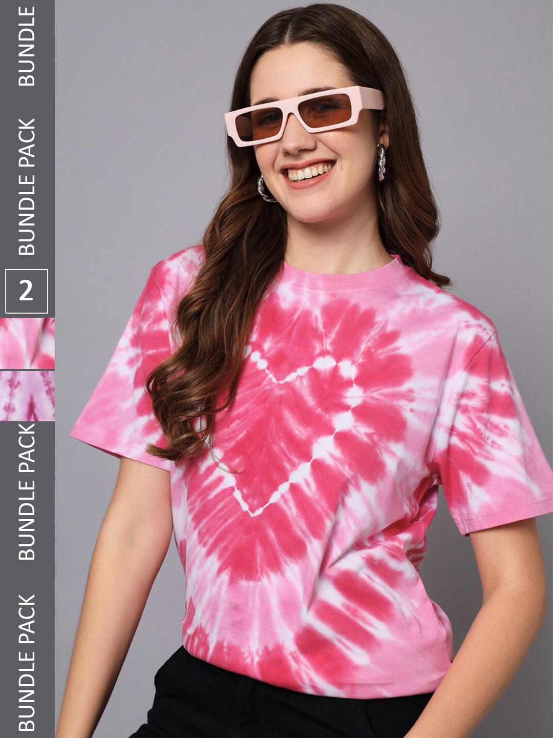 

The Dry State Pack Of 2 Tie & Dye Cotton T-Shirt, Pink