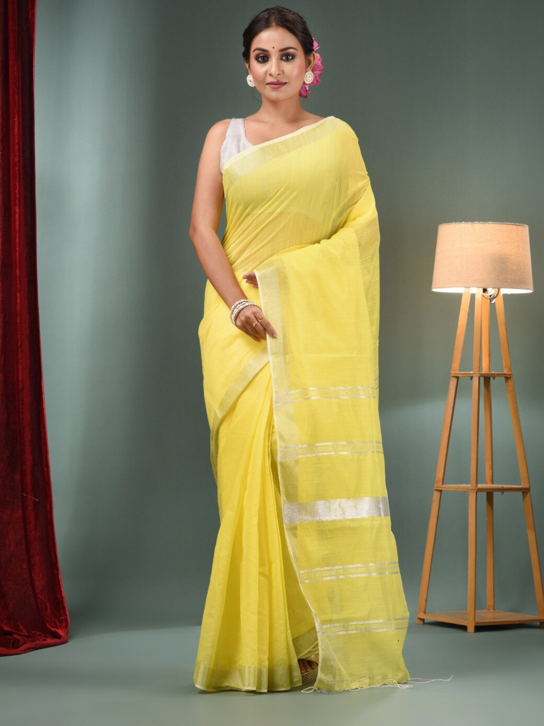 

Charukriti Zari Detail Saree, Yellow