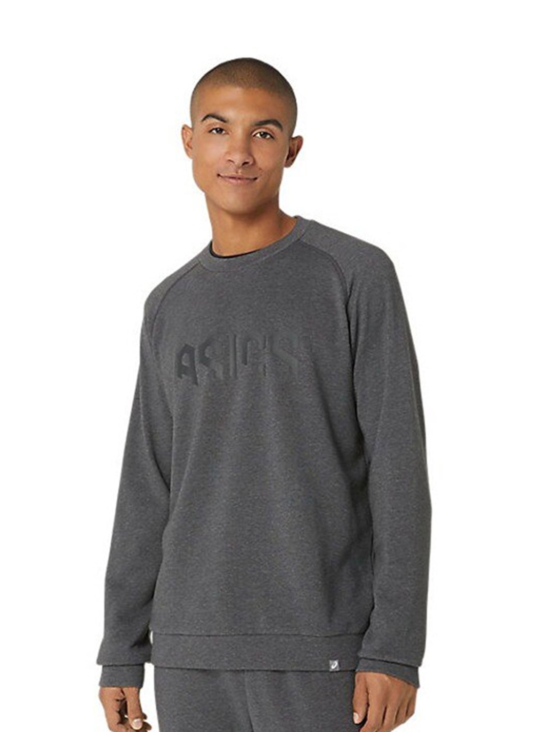 

ASICS Hex Round Neck Pullover Sweatshirt, Grey