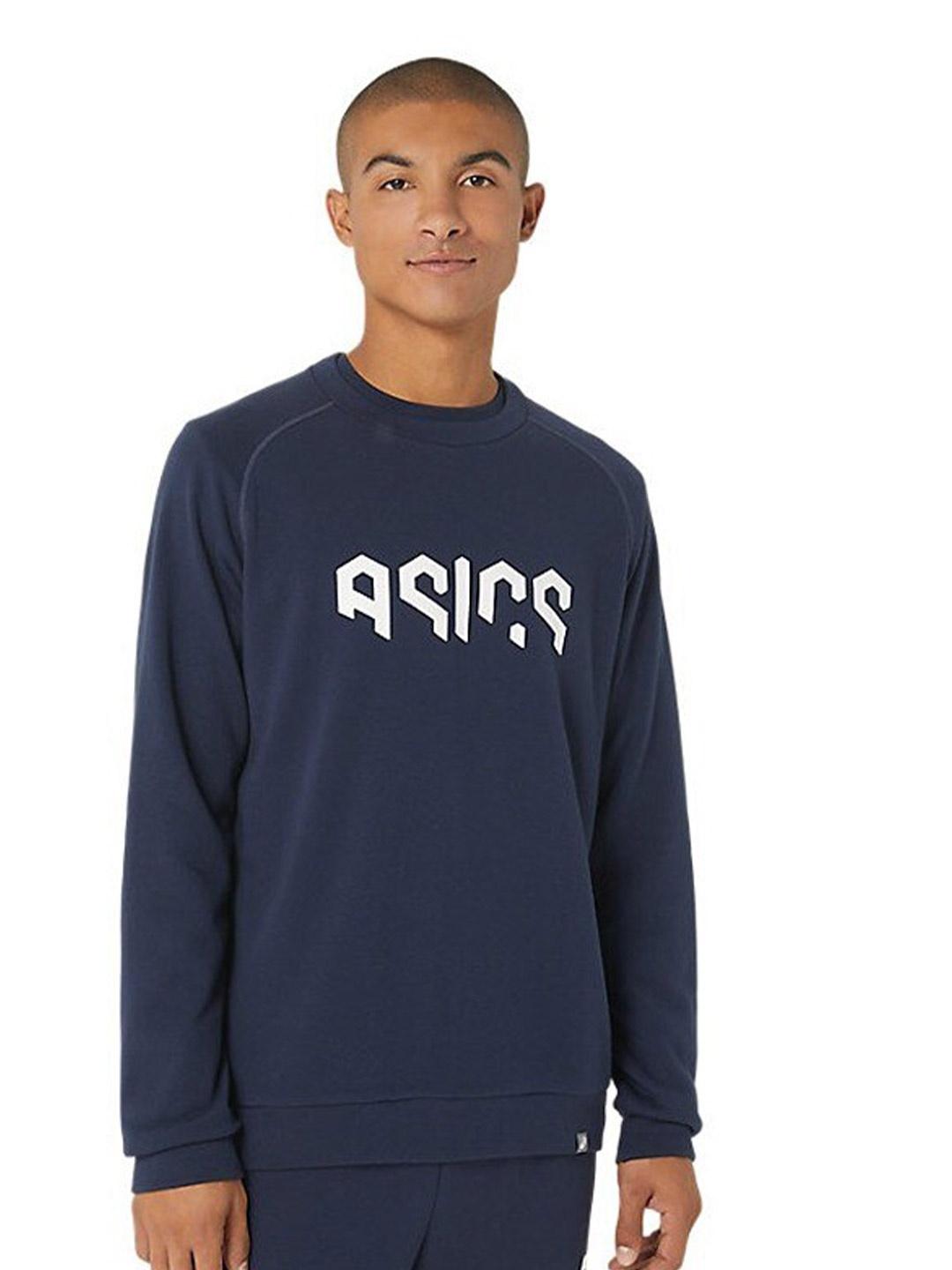 

ASICS Hex Graphic French Terry Crew Sweatshirt, Blue