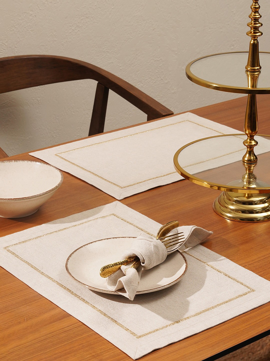 

Pure Home and Living 2-Pcs Table Placemats, Beige
