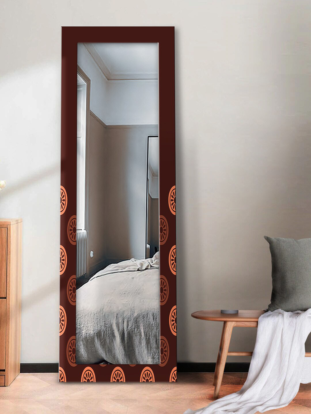 

999Store Brown Printed Wall Mirrors
