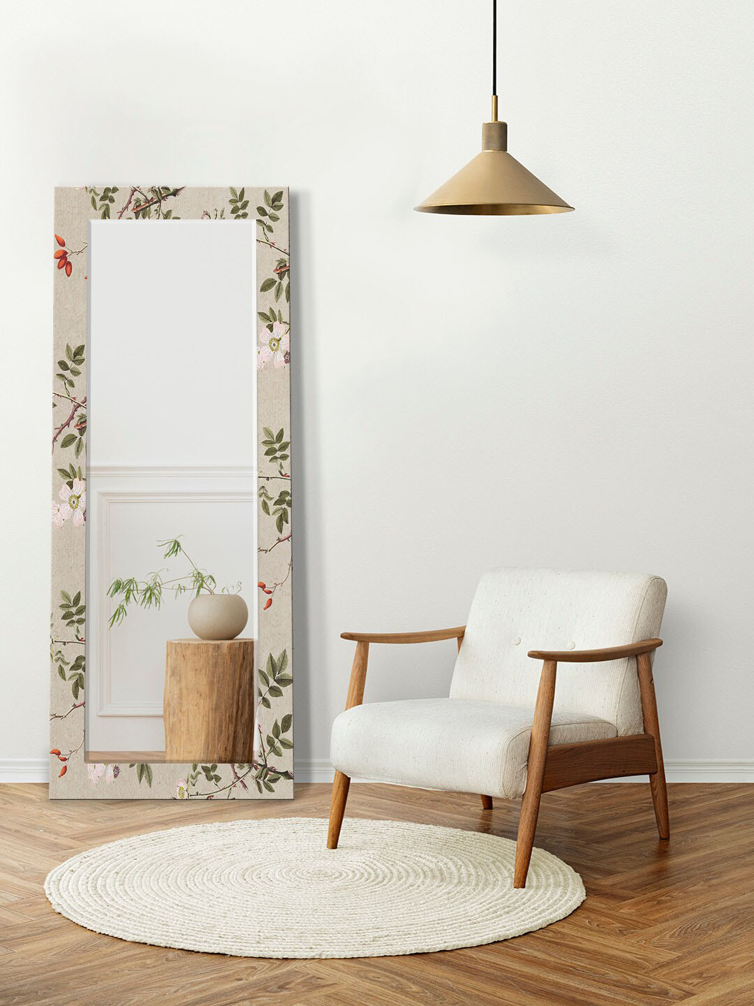 

999Store Grey Printed Wall Mirror