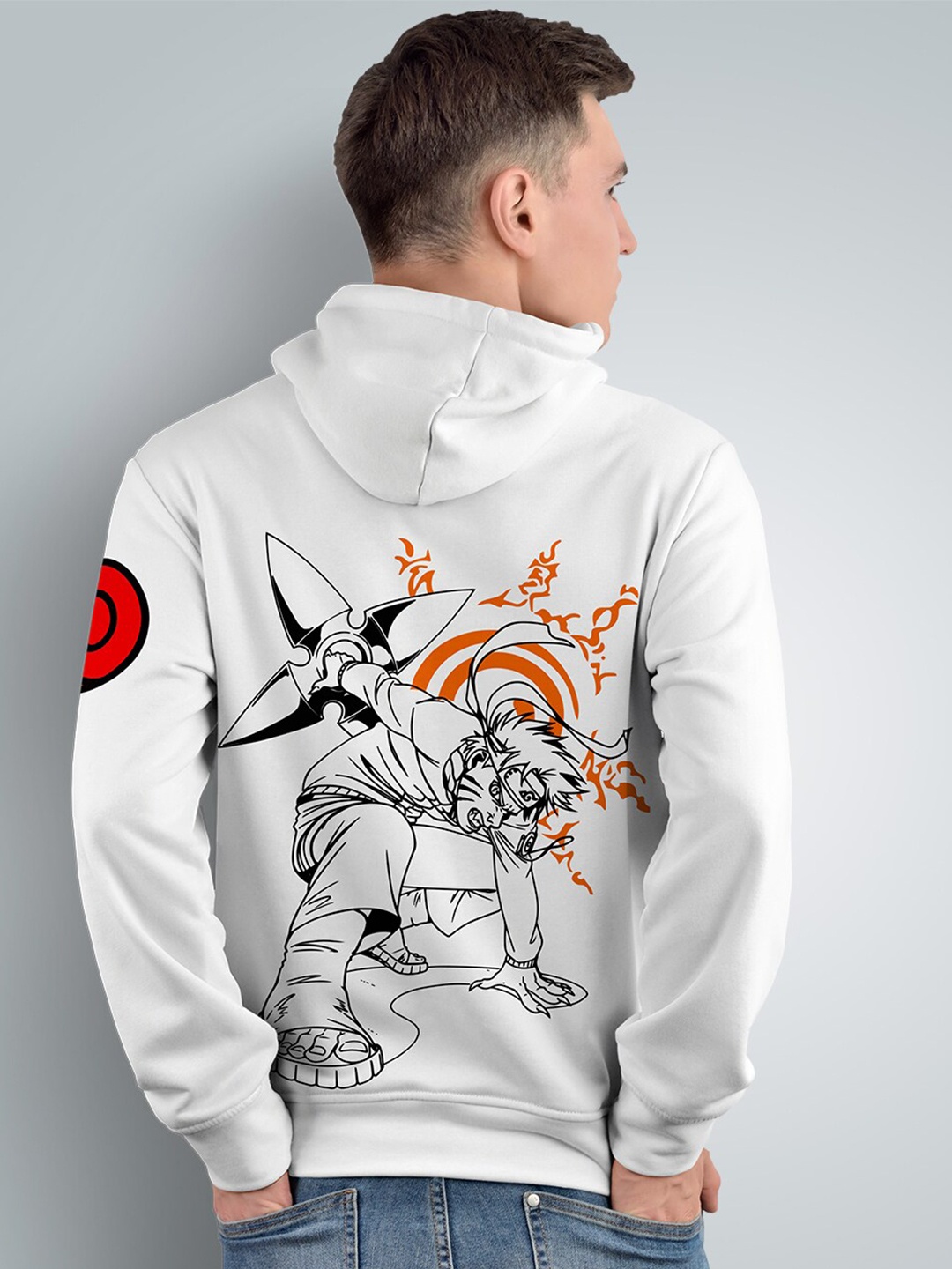 

Crazymonk Naruto The Strongest Shinobi Anime Hooded Sweatshirt, White