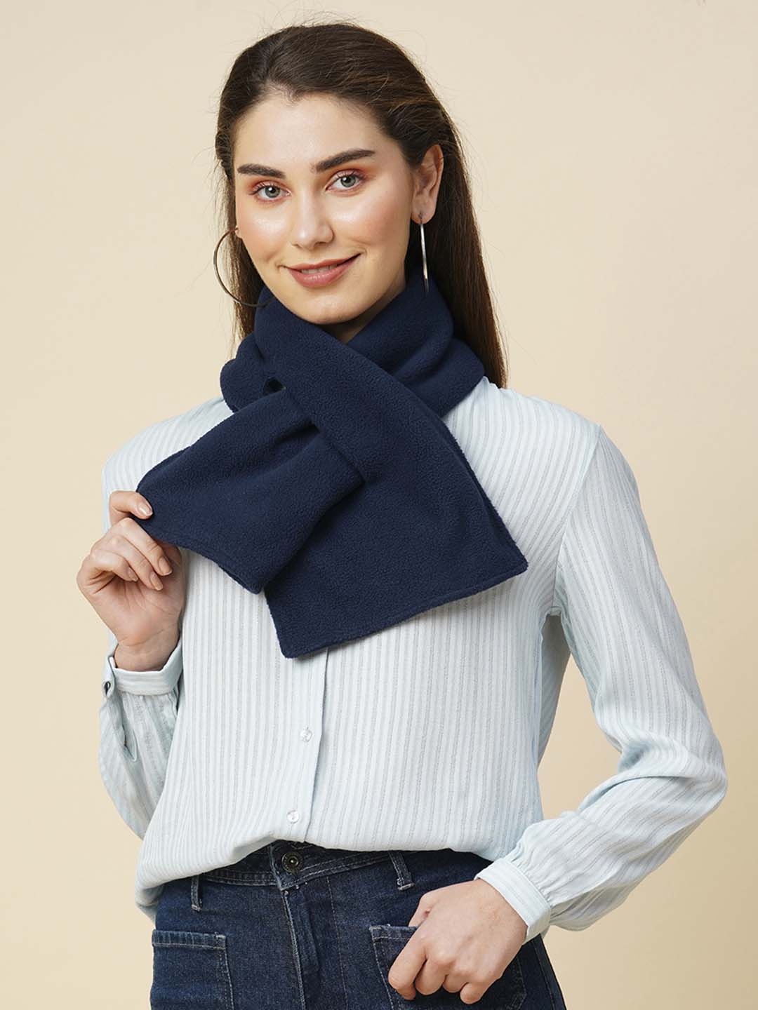 

Chemistry Fleece Scarf, Navy blue