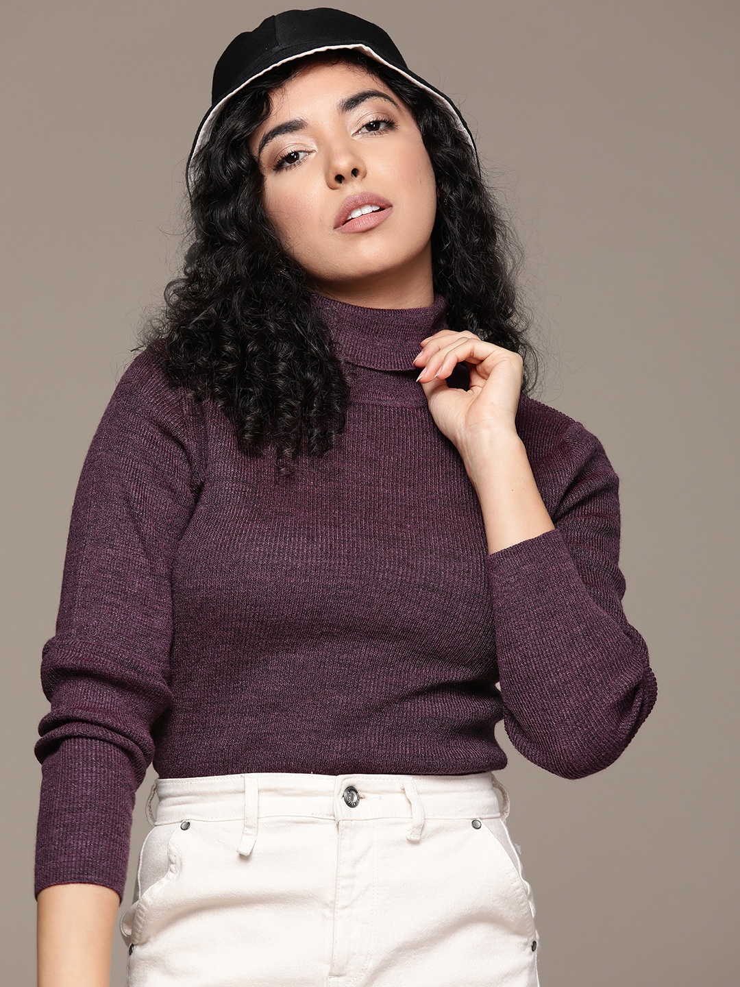 

Roadster Women Solid Pullover, Purple