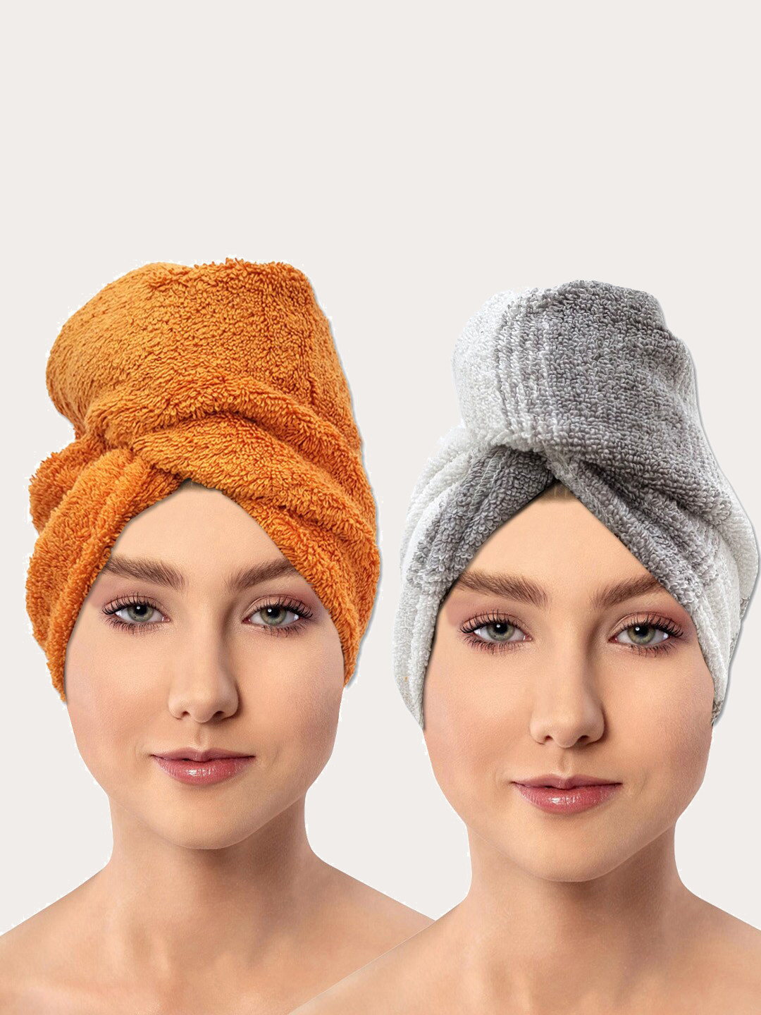 

AVI Living Orange & Grey 600 GSM Pure Cotton Hair Wrap Bath Towels