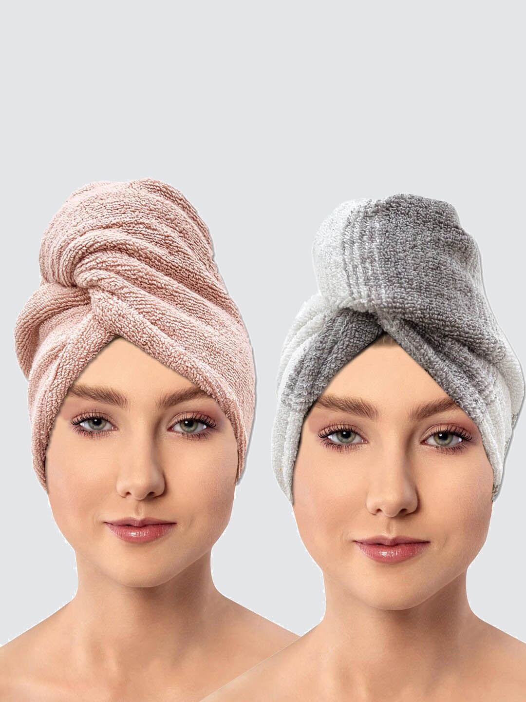 

AVI Living 2 Pcs Pink & Grey 600 GSM Pure Cotton Bath Towels
