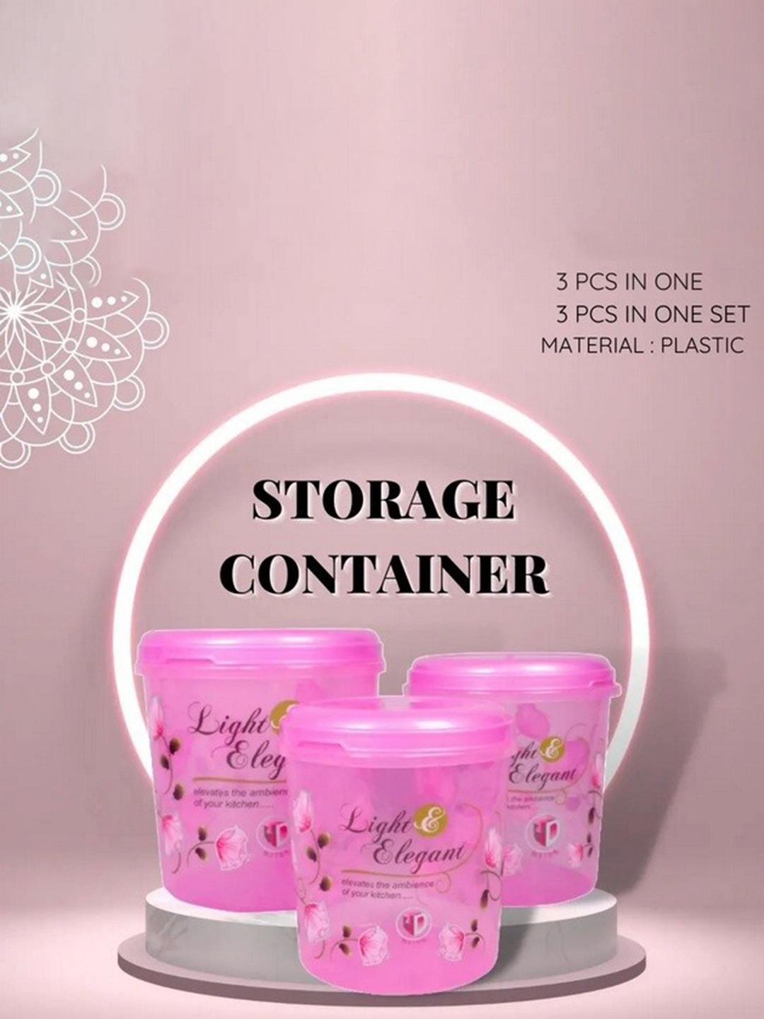 

3D METRO SUPER STORE Pink 3 Pieces Printed Storage Containers